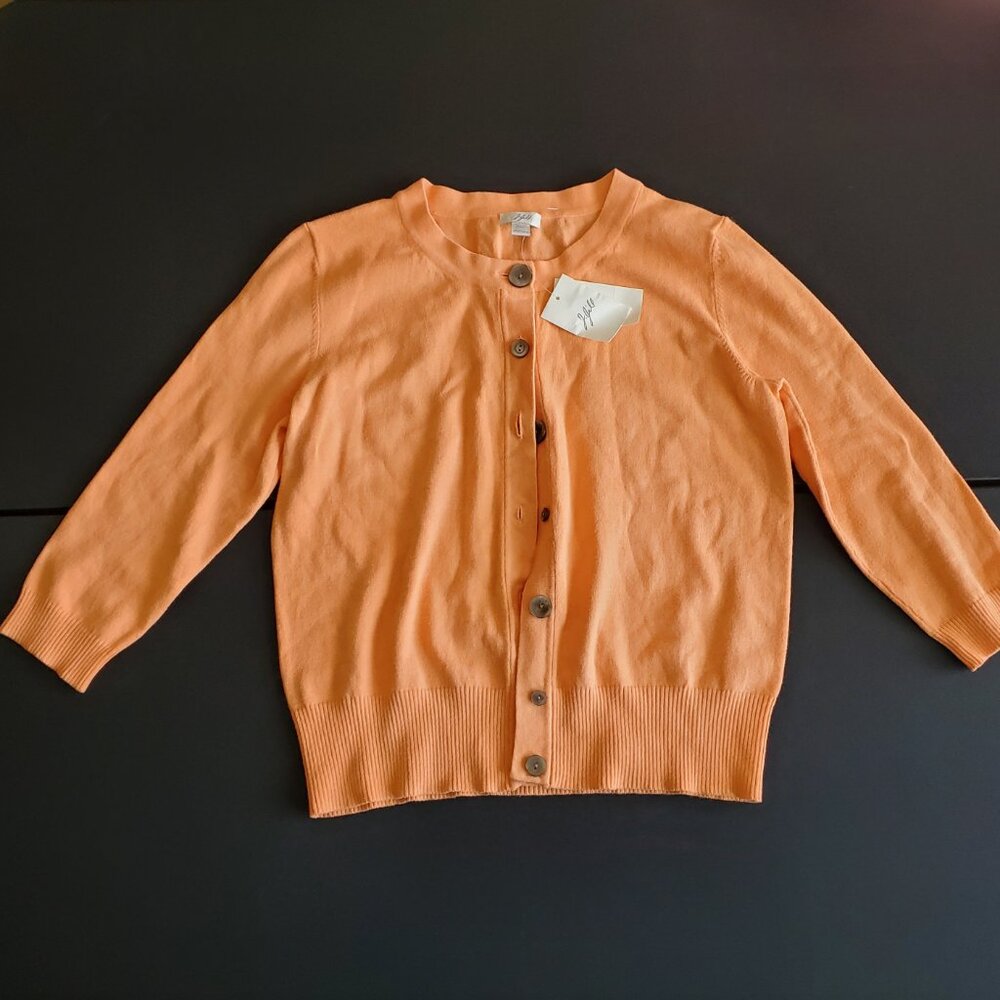 J Jill Stretch Cardigan Light Carrot Size XS Small Petite. NWT